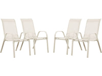 Sedia da giardino textilene "Cordoba" -Phoenix-Ecru- Set di 4