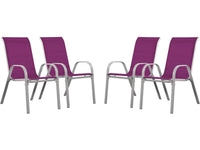 Sedia da giardino textilene "Cordoba" -Phoenix-Rosa-Set di 4