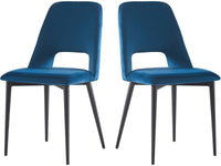 Set di 2 sedie in velluto "Fedora" - Blu scuro