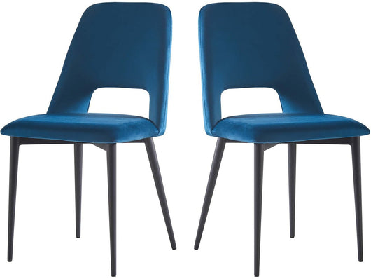 Set di 2 sedie in velluto "Fedora" - Blu scuro