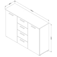 Camera da letto EOS: Armadio 200cm, Letto 160x200, cassettiera, comodini. Colore rovere scuro e nero.