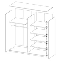 Camera da letto EOS: Armadio 200cm, Letto 160x200, cassettiera, comodini. Colore rovere scuro e nero.