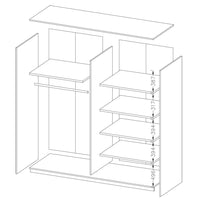 Camera da letto EOS: Armadio 220x210, Letto 180, cassettiera, comodini. Colore rovere scuro e nero.