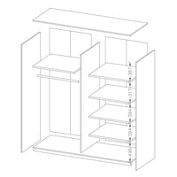 Camera da letto EOS: Armadio, Letto 160x200, cassettiera, comodini. Colore rovere scuro e nero.