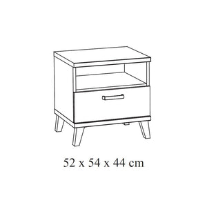 Camera per bambini DANAÉ, letto trasformabile da 60x120 a 90x200, armadio, fasciatoio e comodino.