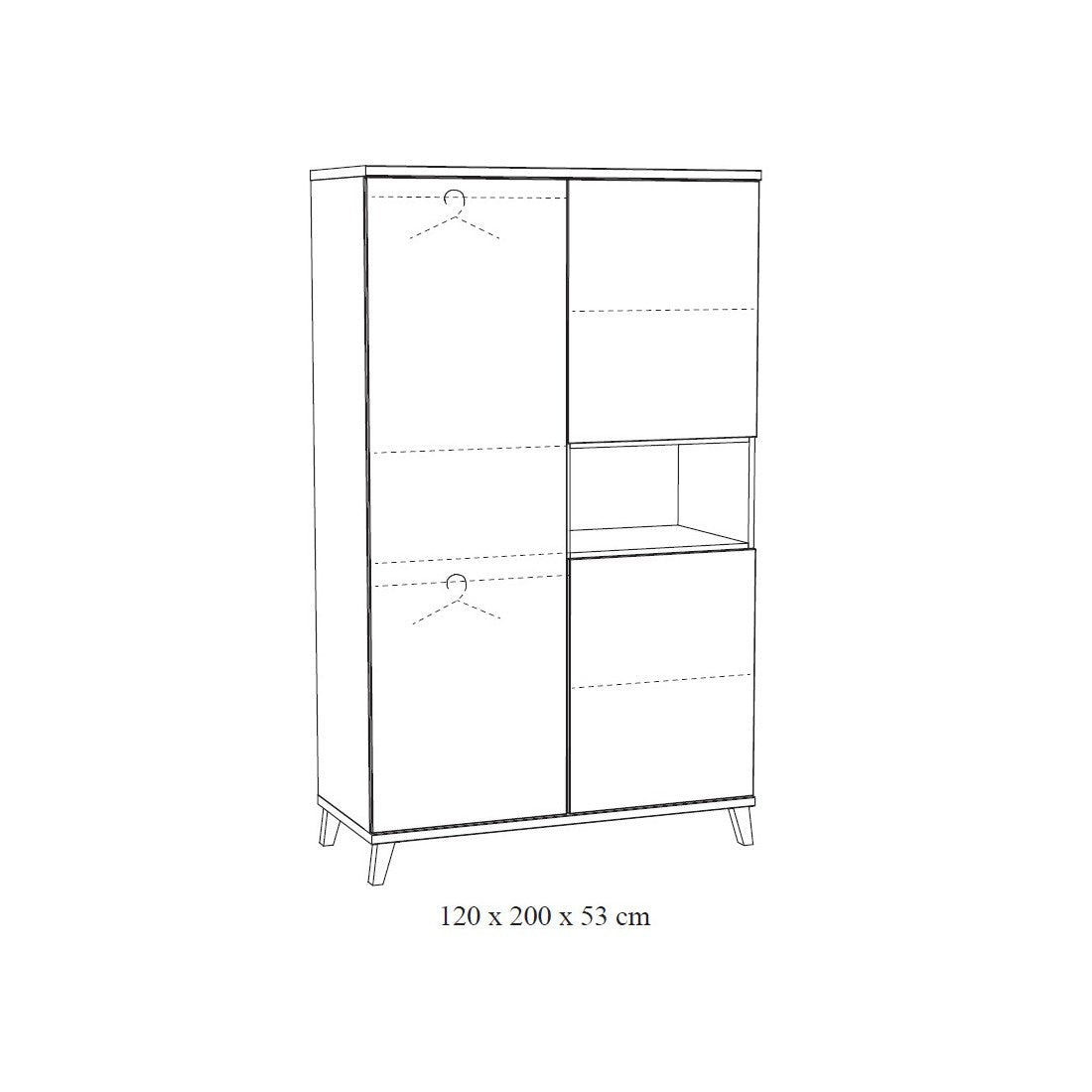 Camera per bambino LOUISE, letto trasformabile da 60x120 a 90x200, armadio, fasciatoio e comodino