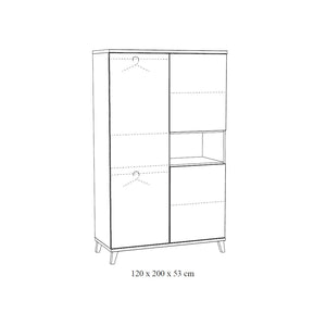 Camera per bambino LOUISE, letto trasformabile da 60x120 a 90x200, armadio, fasciatoio e comodino