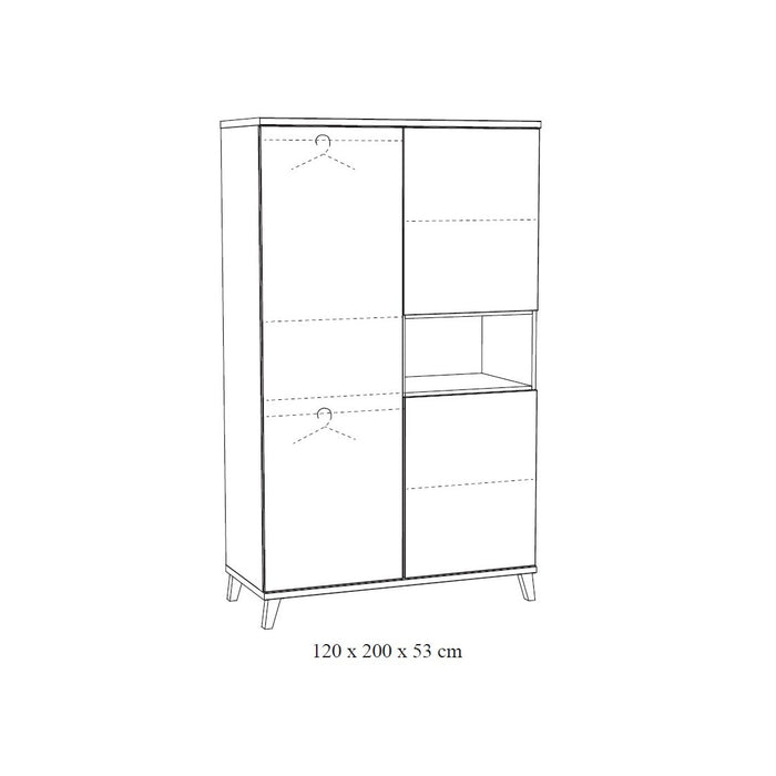 Camera per bambino LOUISE, letto trasformabile da 60x120 a 90x200, armadio, fasciatoio e comodino