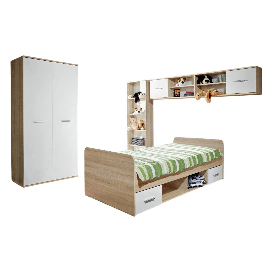 Camera completa bambino, adolescente - DENVER - Armadio, Letto, libreria e scaffale