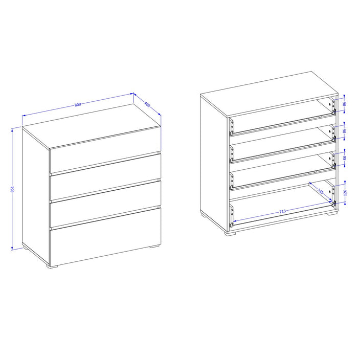 Camera completa HAVANA beige e nero – Letto 160x200, armadio 4 porte, comodini e cassettiera