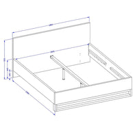 Camera da letto industriale completa MILOS: Armadio, letto contenitore 180x200, cassettiera, comodini, rovere grezzo/nero