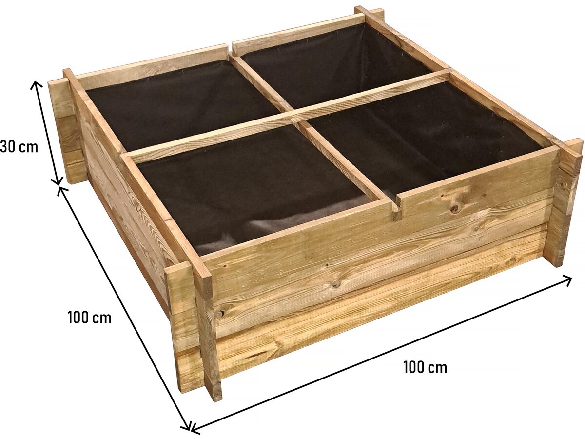 Orto in legno "Aroma" - 100 x 100 x 30 cm