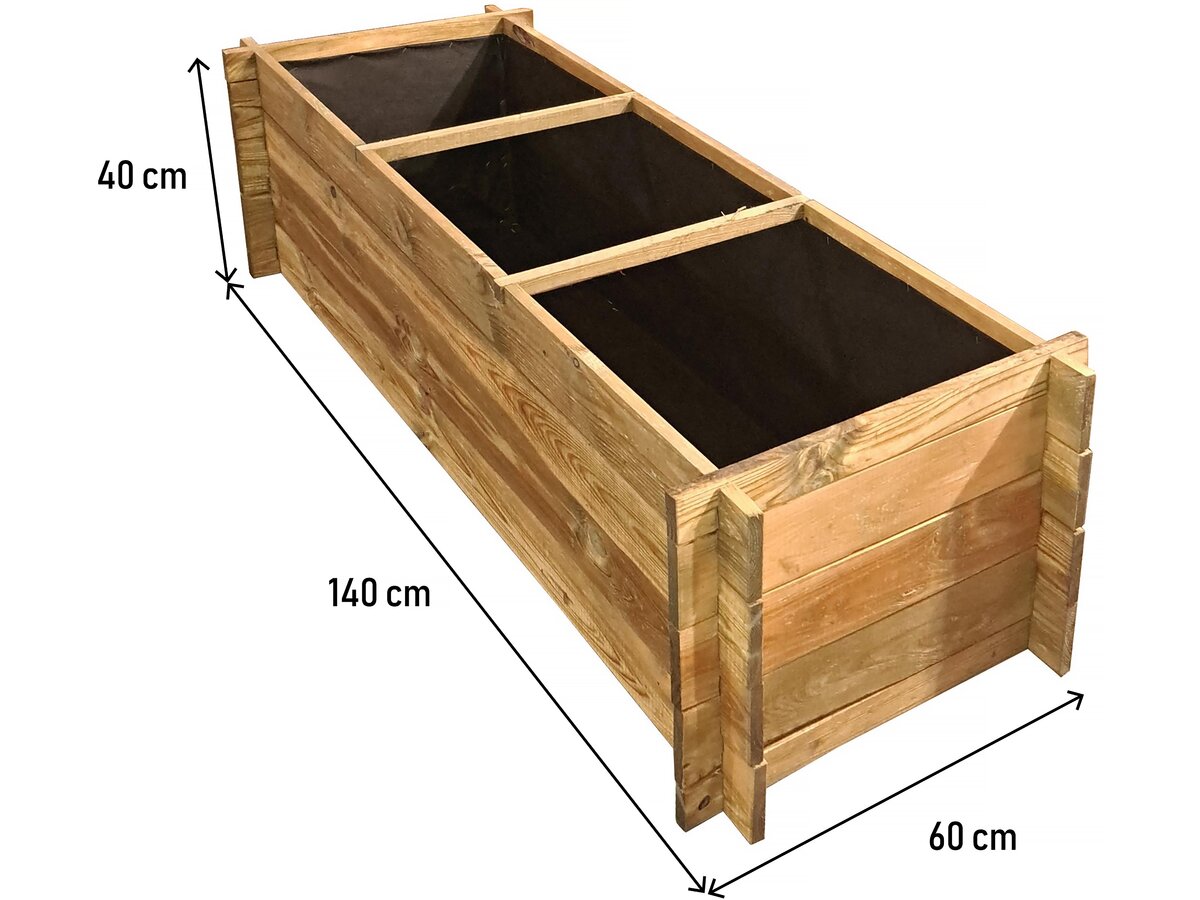 Aiuola rialzata in legno "Dhalia" - 140 x 60 x 41 cm