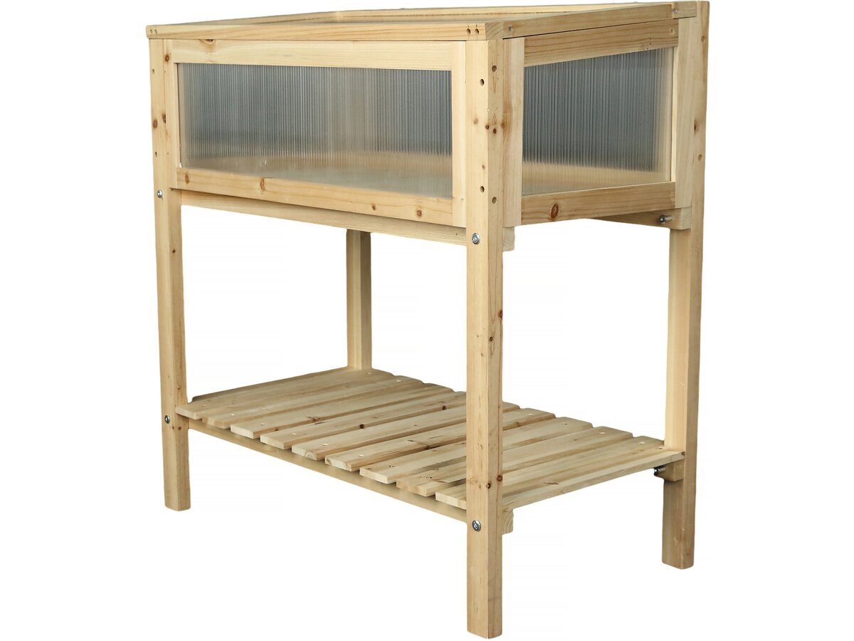 Orto in cassetta quadrata in legno con piedi "rose" - 78 x 40 x 79,5 cm