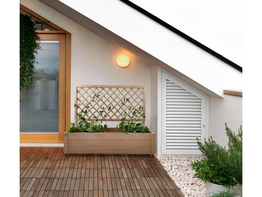 Fioriera in legno con traliccio "Orpin" - 128 x 44,5 x 103,5 cm