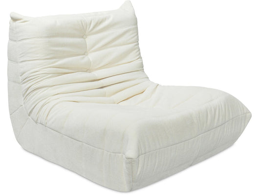 Chaise longue in tessuto ciniglia Velasca - 95 x 100 x 75 cm - Crema