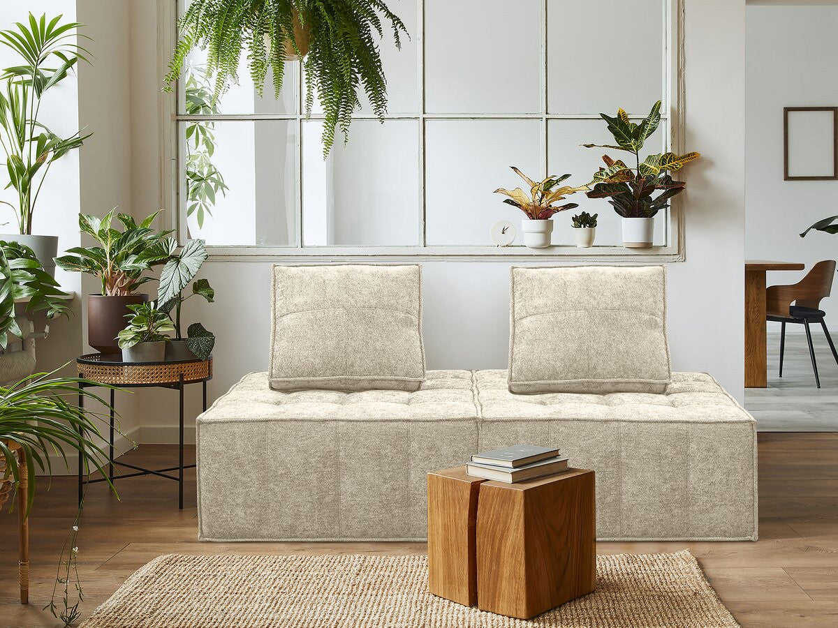 Poltrona in velluto - 96 x 100 x 89 cm - Beige