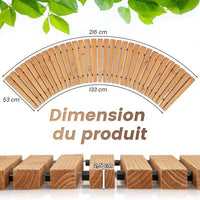 Vialetto curvo da giardino in legno di abete lungomare con superficie antiscivolo fili metallici con guaina in plastica 216 x 53 cm naturale 20_0007632