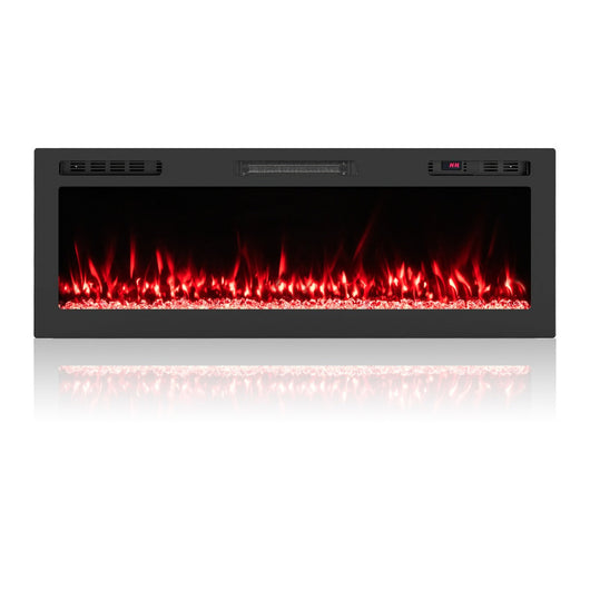 Caminetto elettrico da parete 91,4 x 10 x 46 cm potenza termica 750W/1500W atmosfera personalizzabile design moderno in metallo nero 20_0017355