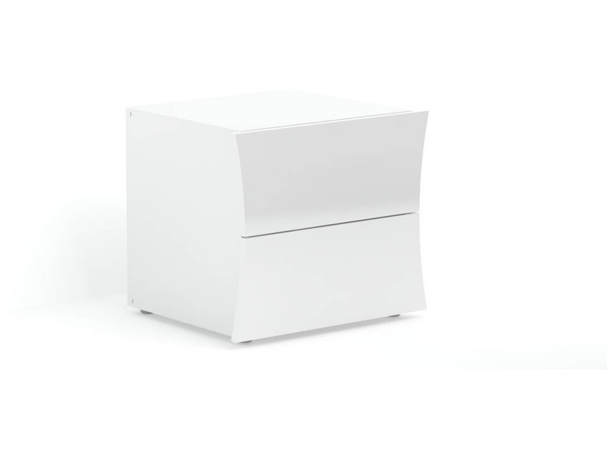 Comodino "Arco" - Laccato bianco - 2 cassetti
