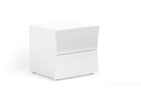 Comodino "Arco" - Laccato bianco - 2 cassetti