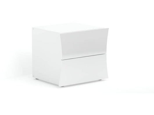 Comodino "Arco" - Laccato bianco - 2 cassetti