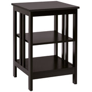 Comodino set da 1 40 x 40 x 61 cm multifunzionale con 3 ripiani elegante MDF color caffè 20_0014150