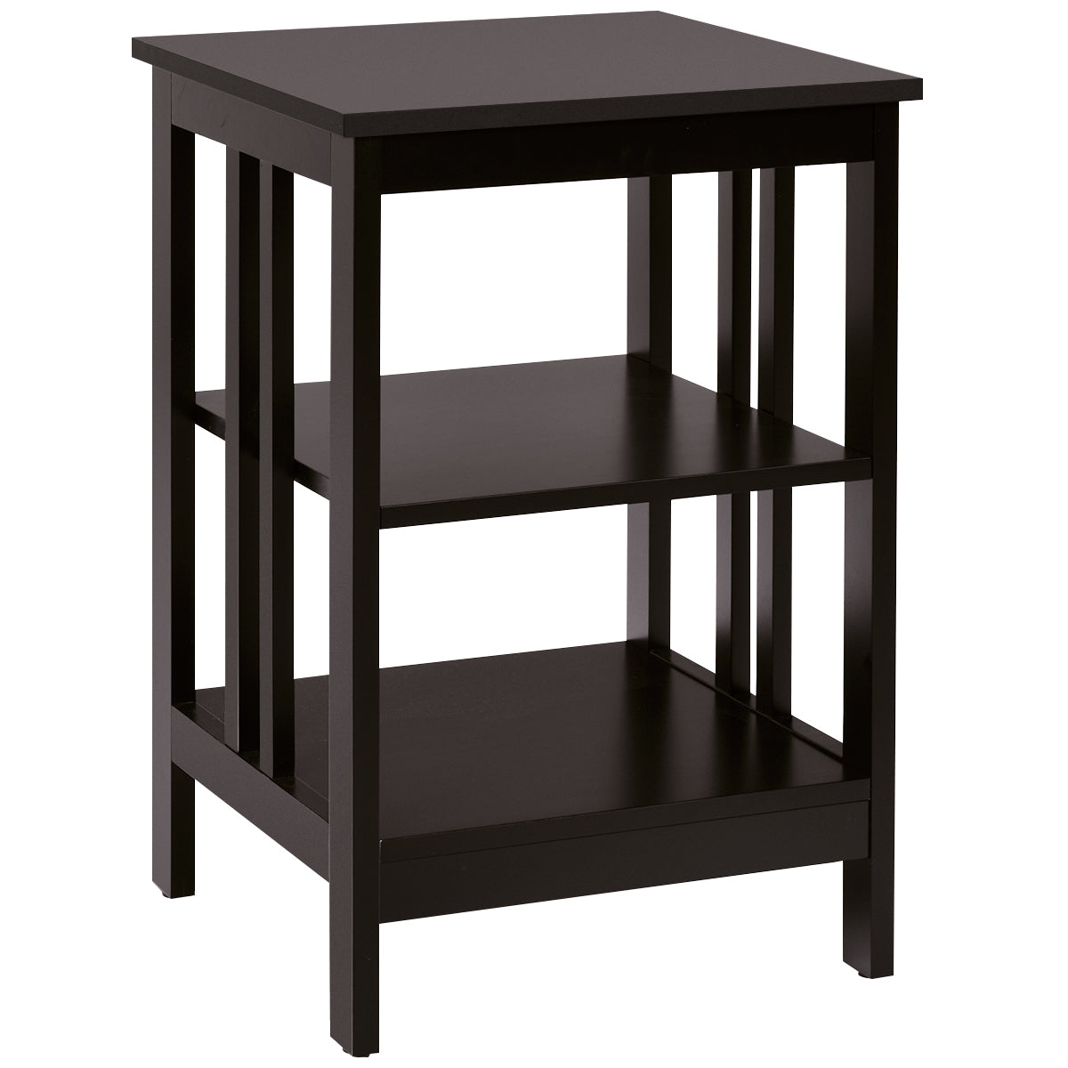 Comodino set da 1 40 x 40 x 61 cm multifunzionale con 3 ripiani elegante MDF color caffè 20_0014150
