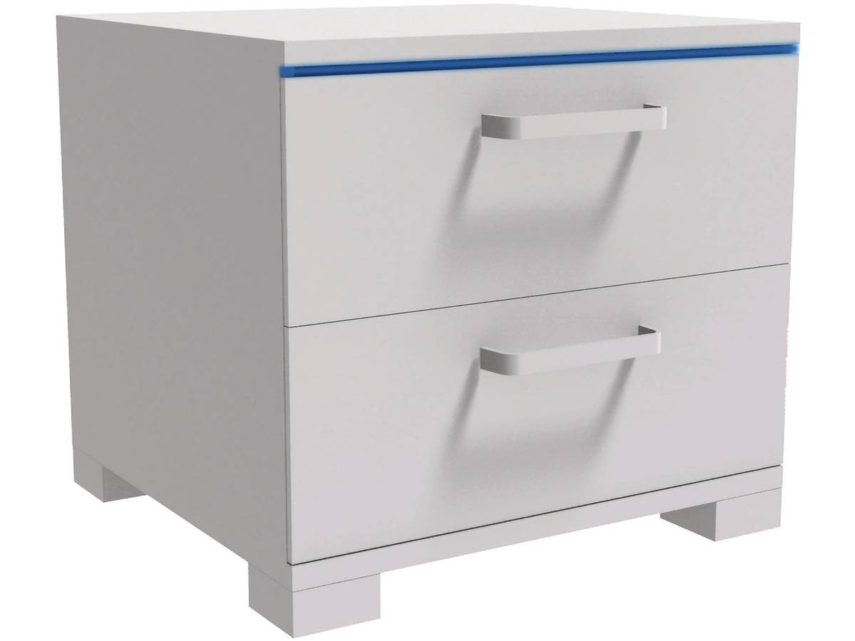 Comodino con LED "Karina" - Bianco
