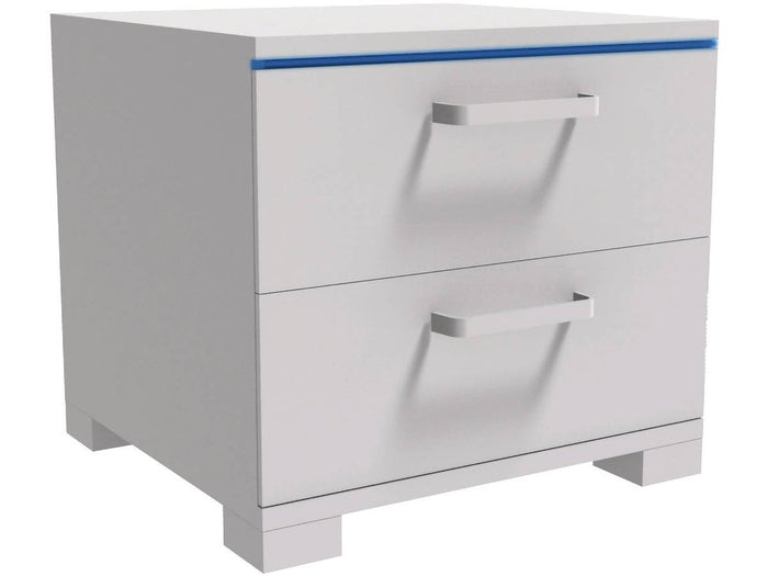 Comodino con LED "Karina" - Bianco