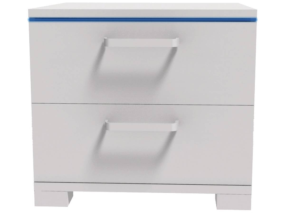 Comodino con LED "Karina" - Bianco