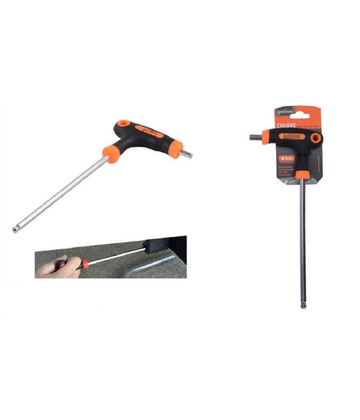 Chiave A Brugola T Trapezoidale Punta Tonda 8x200mm Impugnatura Ergonomica 91800         