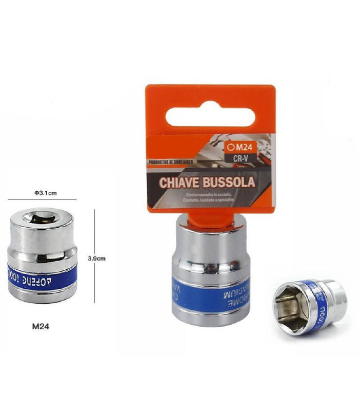 Chiave A Bussola Bocca Esagonale Cromo Vanadio Acciaio Cr-v 24mm M24 62986         