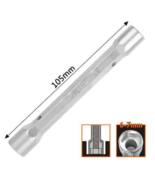 Chiave A Bussola Tubo Esagonale Da 105 Mm Doppie Bocche Esagonali 6-7 Mm 97547         