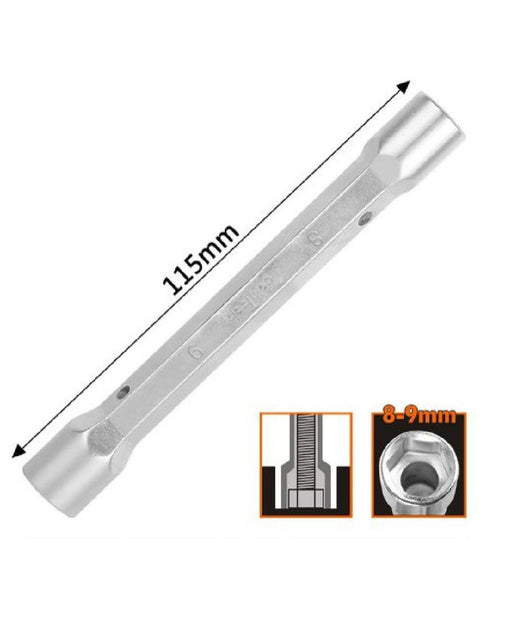 Chiave A Bussola Tubo Esagonale Da 115 Mm Doppie Bocche Esagonali 8-9 Mm 97548         