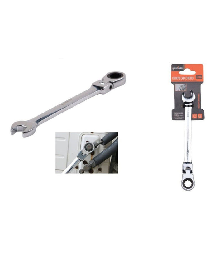 Chiave A Cricchetto Combinata 12mm Testa Pieghevole Cromo Vanadio Utensile 91734         