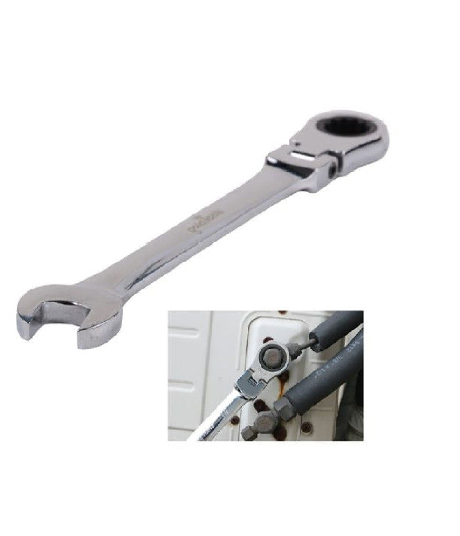 Chiave A Cricchetto Combinata 17mm Testa Pieghevole Cromo Vanadio Utensile 91738         