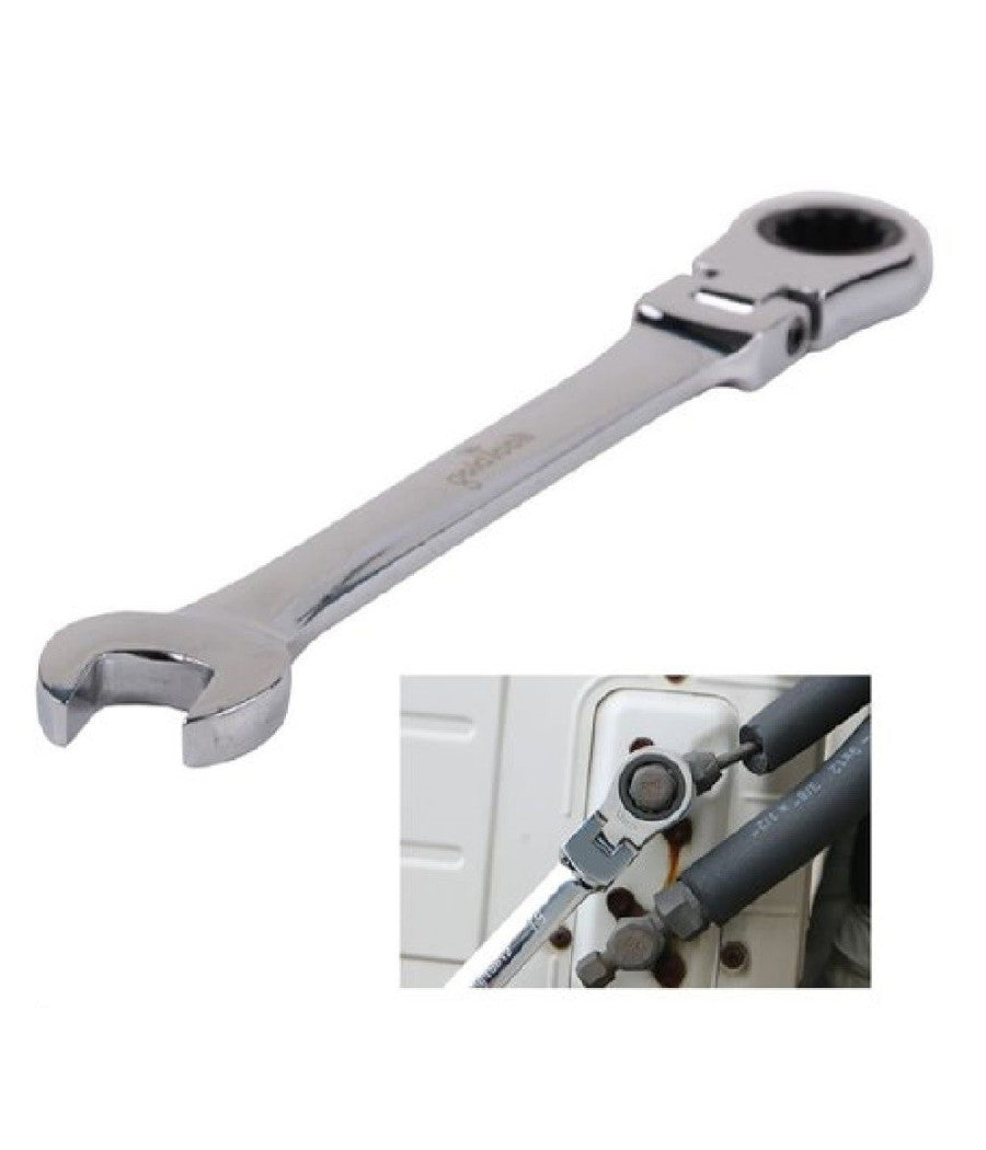 Chiave A Cricchetto Combinata 21mm Testa Pieghevole Cromo Vanadio Utensile 91742         