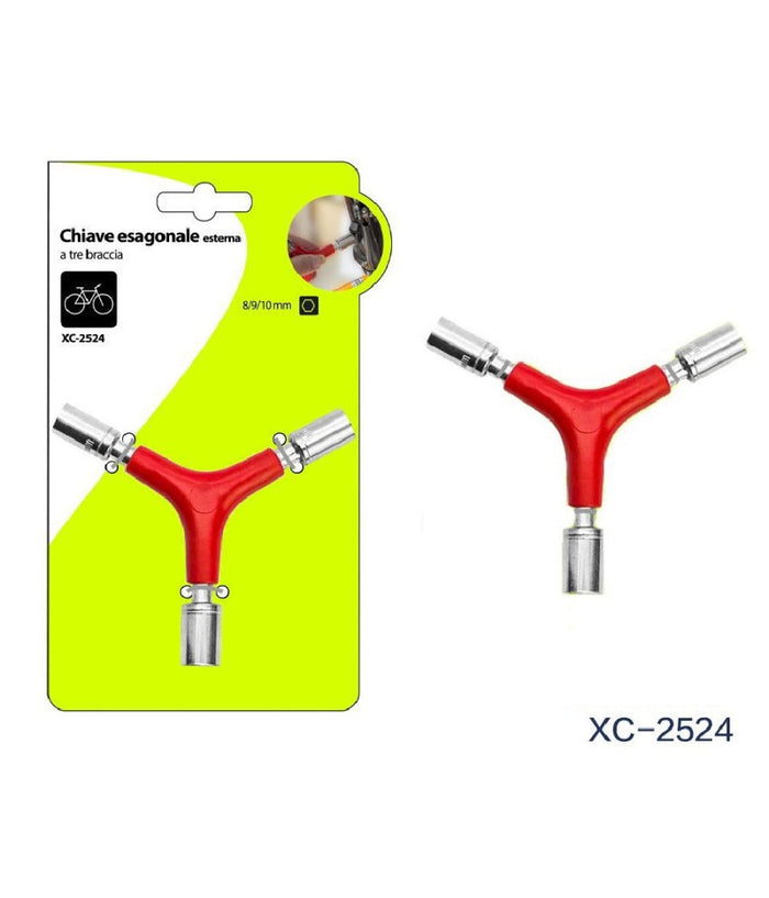 Chiave Esagonale Esterna Tipo Y A Bussola Per Bici A Tre Braccia 8 9 10mm Xc2524         