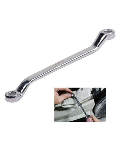 Chiave Fissa Poligonale A Doppia Testa Curva 8-9mm Anello A Stella Cromata 91688         