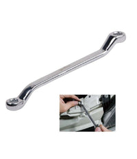 Chiave Fissa Poligonale Doppia Testa Curva 16-18mm Anello A Stella Cromata 91694         