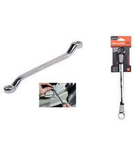 Chiave Fissa Poligonale Doppia Testa Curva 19-22mm Anello A Stella Cromata 91696         