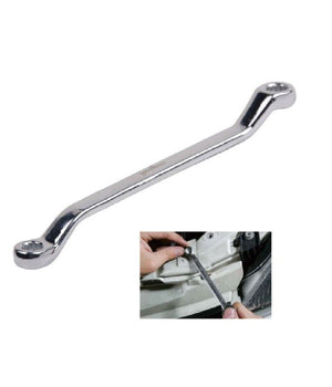 Chiave Fissa Poligonale Doppia Testa Curva 19-22mm Anello A Stella Cromata 91696         