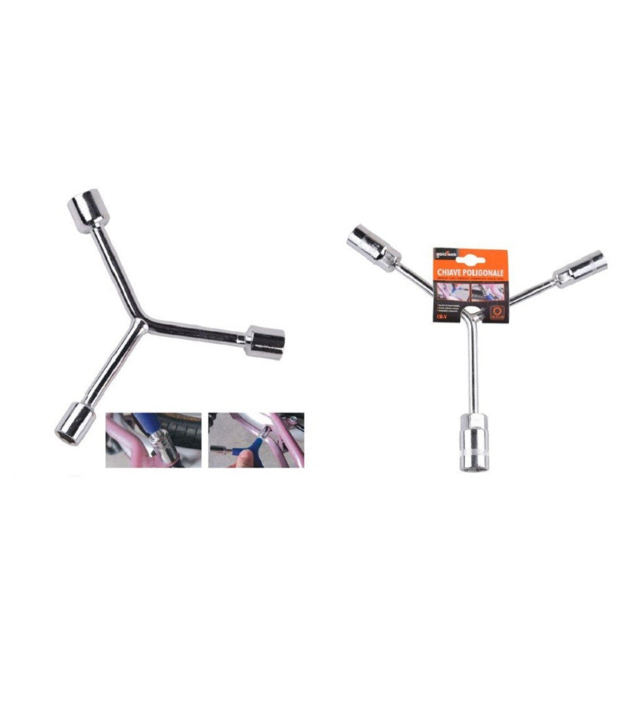 Chiave Poligonale Grande A Y Bussole Esagonali 14-17-19 Mm Bici Ferramenta 91600         