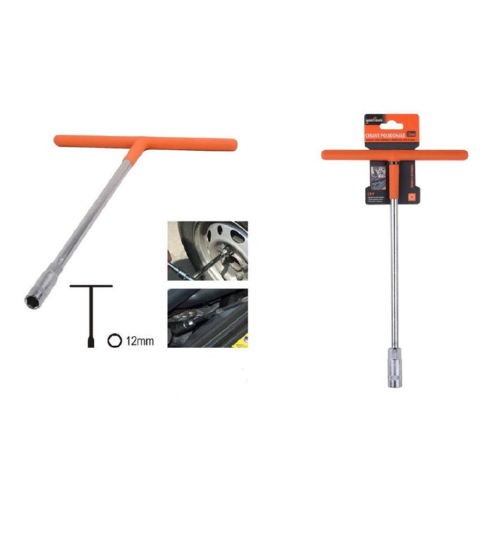 Chiave Poligonale Impugnatura Tipo A T Da 12mm Con Bussola Esagonale Cr-v 91608         
