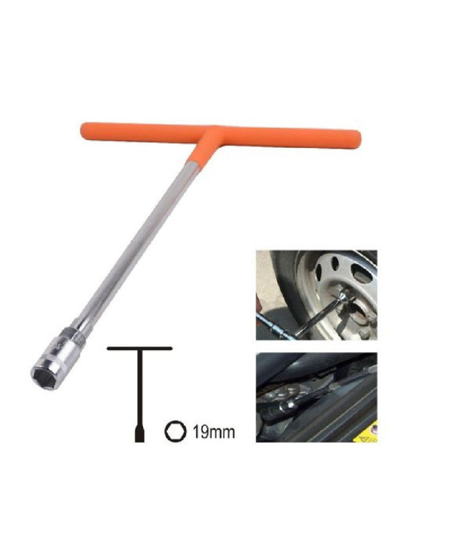 Chiave Poligonale Impugnatura Tipo A T Da 19 Mm Con Bussola Esagonale Cr-v 91615         