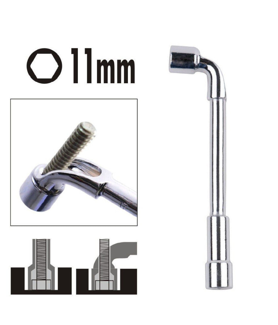 Chiave Tipo L Bussola 11mm Bocca Esagonale Cromo Vanadio Acciaio 91619 Ferramenta         