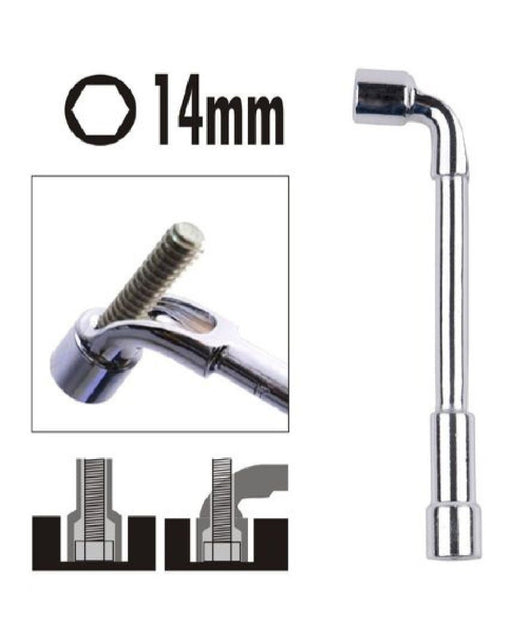 Chiave Tipo L Bussola 14mm Bocca Esagonale Cromo Vanadio Acciaio 91622 Ferramenta         