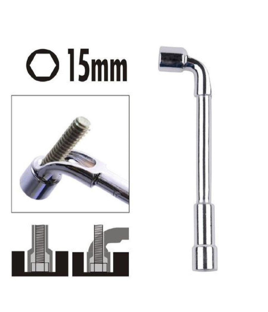 Chiave Tipo L Bussola 15mm Bocca Esagonale Cromo Vanadio Acciaio 91623 Ferramenta         