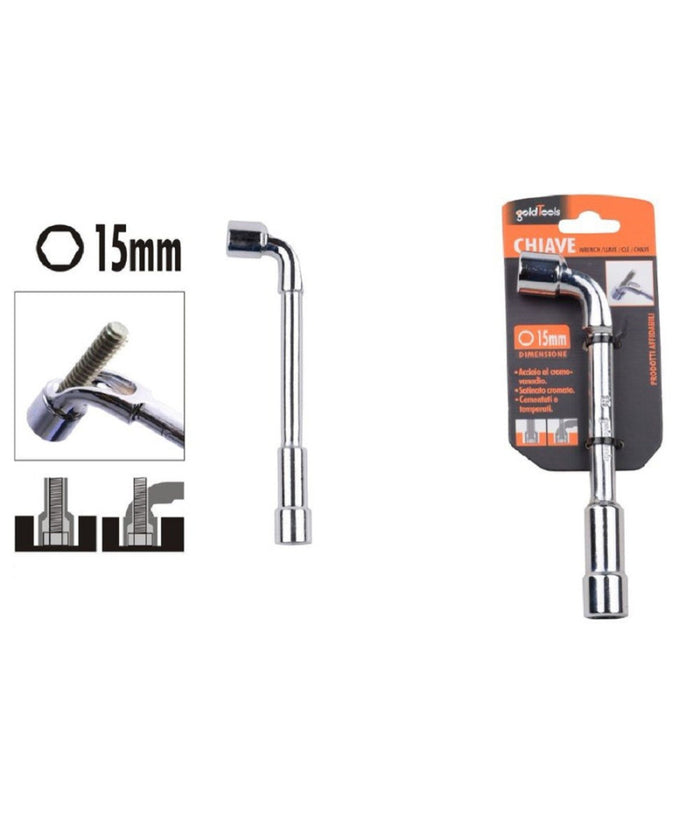 Chiave Tipo L Bussola 15mm Bocca Esagonale Cromo Vanadio Acciaio 91623 Ferramenta         